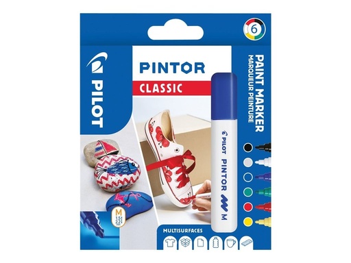 [91.240] Feutres Pilot Pintor 1.5-2.2mm assortiment de 6 couleurs