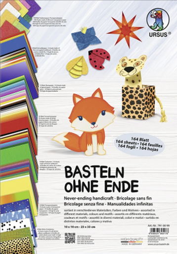 [94.845] Bricolage sans fin, assortiment de 164 feuilles multicolore
