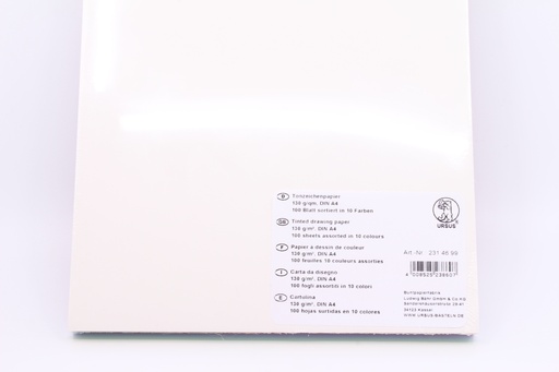 [94.846] Papier à dessin 130 gm2 A4 10 couleurs assorties (pq de 100 feuilles)