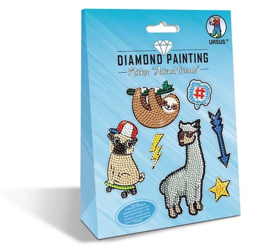 [74.172] Painting Sticker «Animal friends» Diamantensteine sortiert in verschiedenen Farben