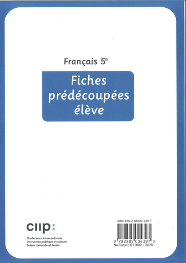 [11397] Français 5e, fiches pré-découpées élève (CATARO 11602)