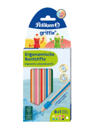 [67.108] Griffix® Pelikan Farbstift, Sortiment 9 Farben