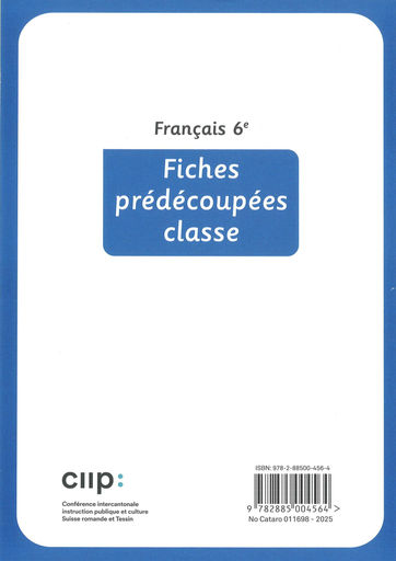 [11483] Français 6e fiches pré-découpées classe (CATARO 011698)