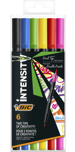 [91.172] BIC Fasermaler Intensity Dual Tip  Sortiment 6 Farben