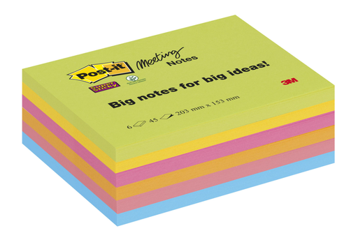 [68.477] Post-it Super Sticky 20.3 cm x 15.3 cm, 6 Blöcke 
