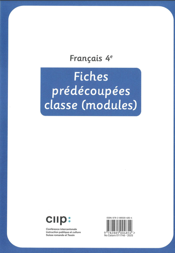 [11138] Français 4e, fiches prédécoupées classe provisoire (modules) (CATARO 011746)