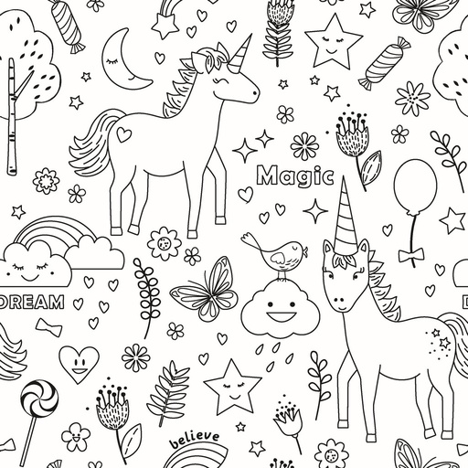 Coton imprimé coloriable largeur 160 cm