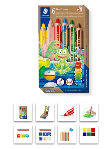 [91.650] Crayons de couleur hexagonal 3 x 1 Staedtler - boîte de 6 couleurs