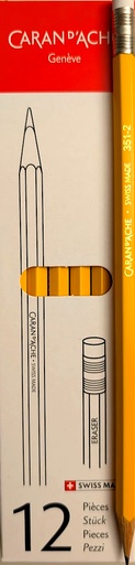[67.908] Bleistift Caran d'Ache mit Radiergummi (Schachtel mit 12 Stück)