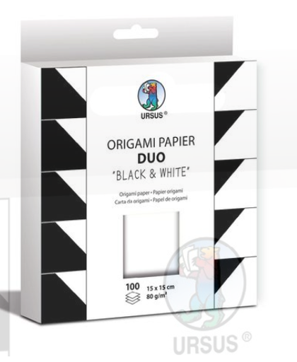 [94.221] Feuilles à plier en papier "noir/blanc" 15x15cm 80g/m2, 100fles 