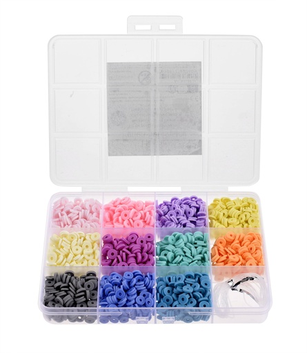 [89.231.242] Perles en plastique Heishi Pastel