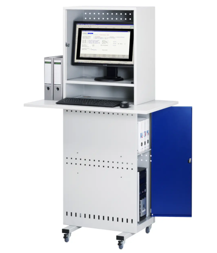 [DSA148642] Armoire pour PC mobiles RAU Slim Line, RAL7035 gris clair/RAL5010 bleu gentiane